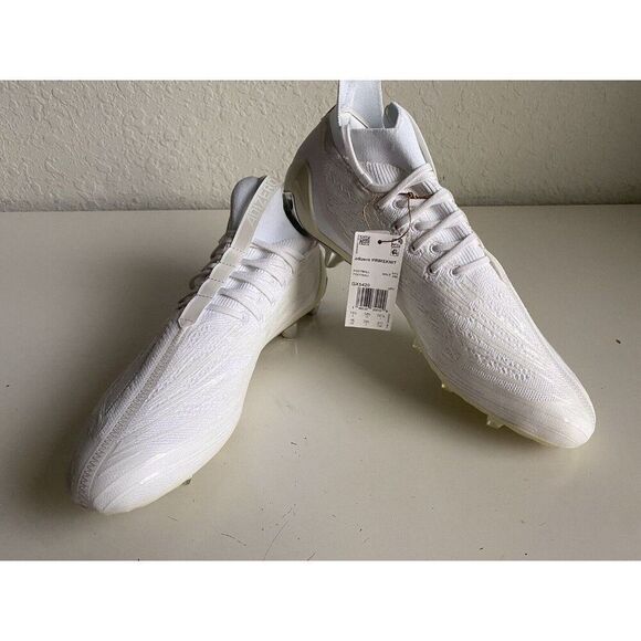 Adidas ADIZERO Primeknit Triple White Chrome Football Cleats GX5420 Men’s Sz 15